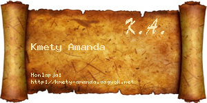 Kmety Amanda névjegykártya